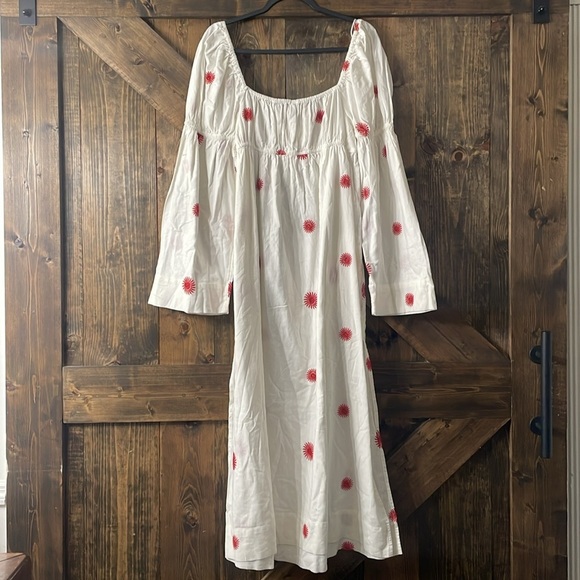 FREE PEOPLE Floral Embroidery Sun Midi Dress - Picture 4 of 11